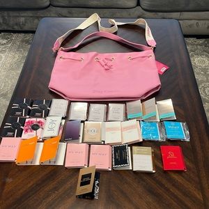 Juicy Couture Pink pebbles leather drawstring shoulder bag